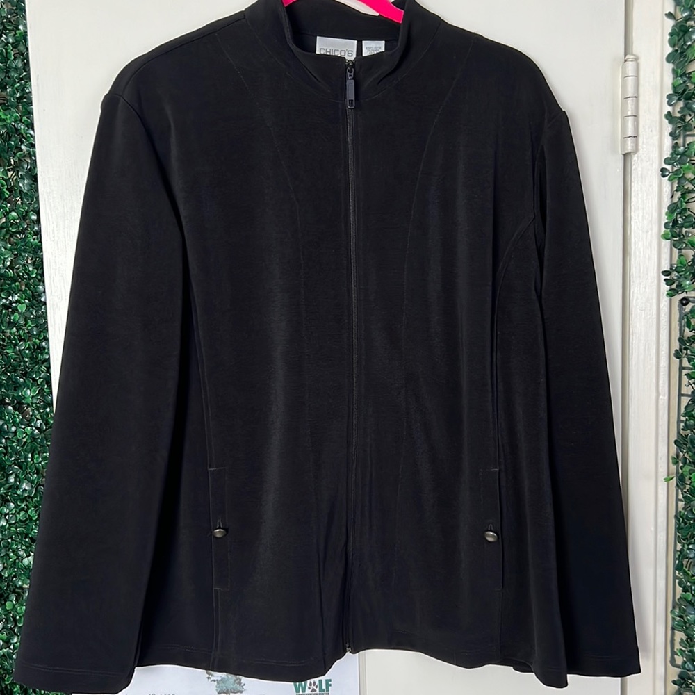 Chico’s Black Zip-Up light weight “jacket”
